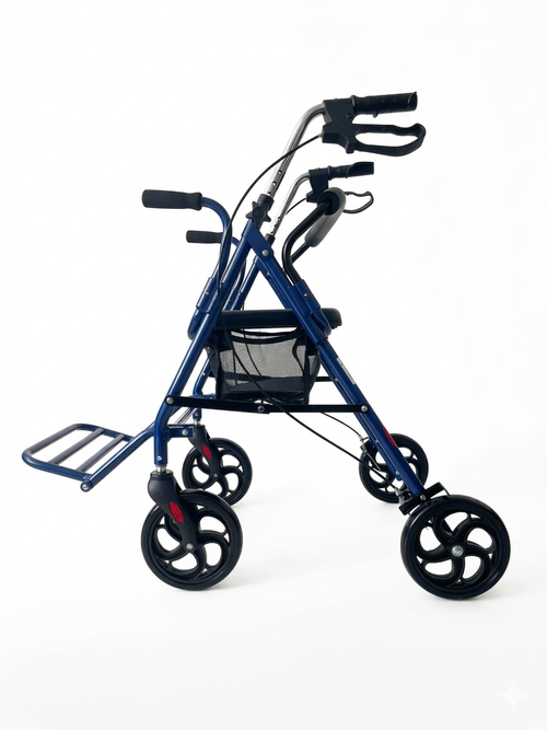 Rollator-silla Sanitec ST8/3 azul con reposapiés