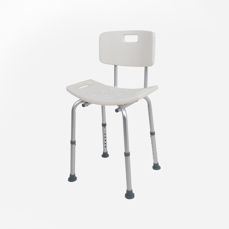 Banqueta de Ducha Sanitec – Con Respaldo, Altura Ajustable y Antideslizante